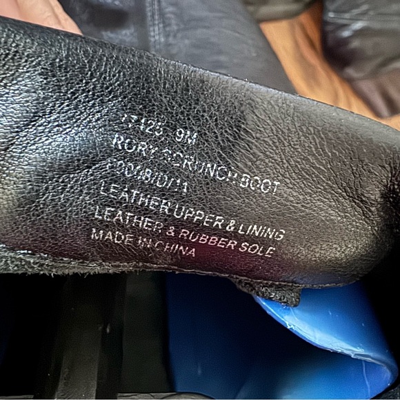 Frye Rory Scrunch Black Leather Boots 9 - Picture 15 of 15